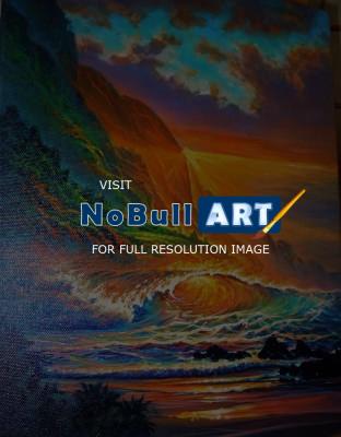 Seascapes - Napali Coast Sunset - Prof Qlty Oil On 3X P Cnv